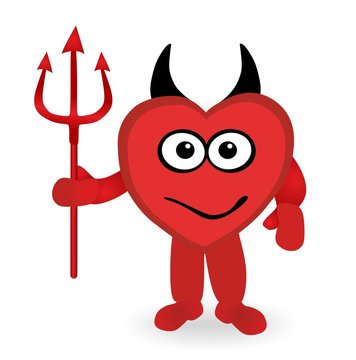 Cartoon devil heart