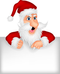 Santa clause with blank sign