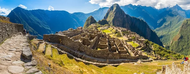Fototapete Südamerika Panorama der mysteriösen Stadt - Machu Picchu, Peru, Südamerika