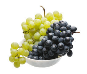 Black and green grapes