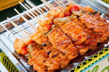 Bar-B-Q or BBQ grill of meat