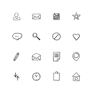 Set of vector email icon web design element.