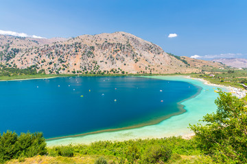 Freshwater lake in village Kavros in Crete  island, Greece.