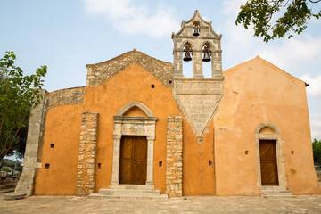 Fototapeta premium Church in small cretan village Kavros in Crete island, Greece