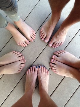 Family Of Bare Feet