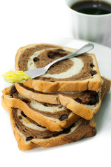 sliced bread isolated on white background
