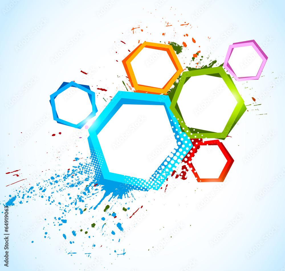 Aufkleber Abstract colorful background with hexagons