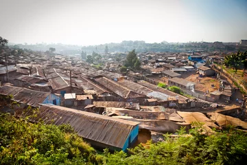 Fotobehang Kibera-sloppenwijk in Nairobi, Kenia. © Aleksandar Todorovic