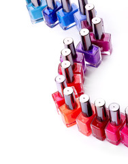 Naklejka premium Nail polish over white background