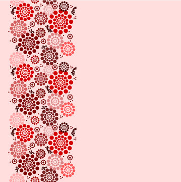 Vector floral background seamless pattern in red