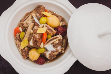 Top view of Japanese traditional food