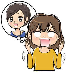 Obraz premium 苛立つ女性