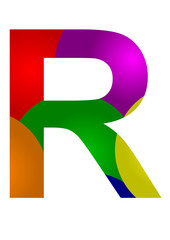 renkli r harf tasarımı