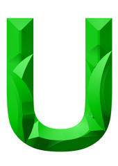 yeşil u harf tasarımı