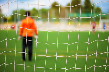 Goalkeeper with selective focus