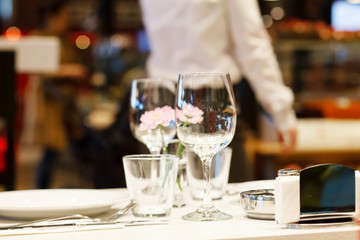 set in restaurant