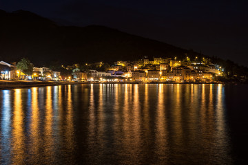 Fototapeta premium Mediterranean sea town at night