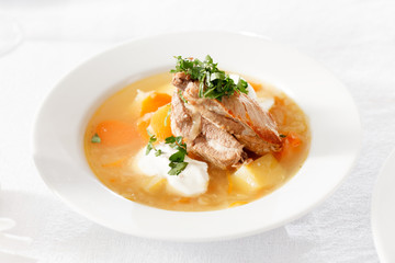 soup with meat