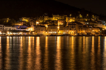 Fototapeta na wymiar Mediterranean sea town at night