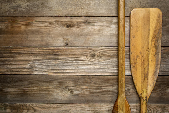 Wooden Canoe Paddle Abstract