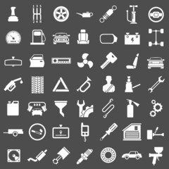 Set icons of auto, car parts, repair and service