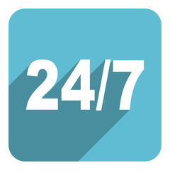 24 for seven flat icon