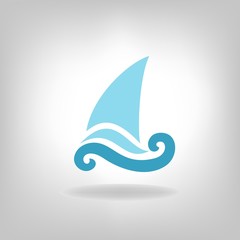 the stylized ship, boat on a light background