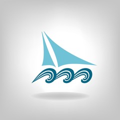 the stylized ship, boat on a light background