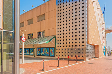 Modern building in Port Olympic in Barcelona, Spain