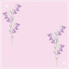 Campanula spring flowers and particle