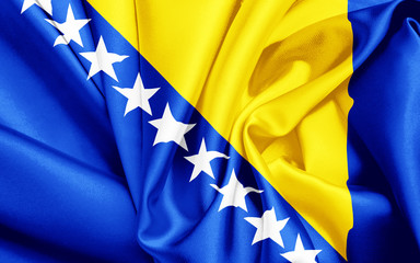 Bosnien-Herzegowina Flagge - obrazy, fototapety, plakaty