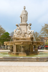 Fototapeta na wymiar La Fontaine de Pradier in Nimes, France