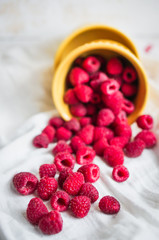 Raspberries in a bowl
