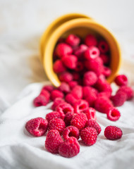 Raspberries in a bowl