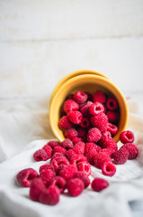 Raspberries in a bowl