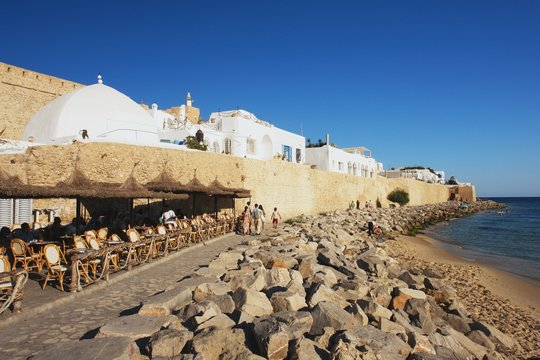 View of the medina from coast, Hammamet