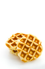 Waffle isolated on white background