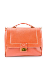 Woman leather bag isolated white background