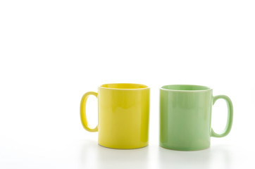 Color mug isolated on white