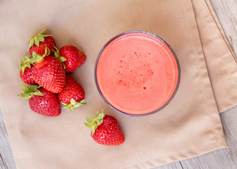 Fresh strawberry smoothie juice
