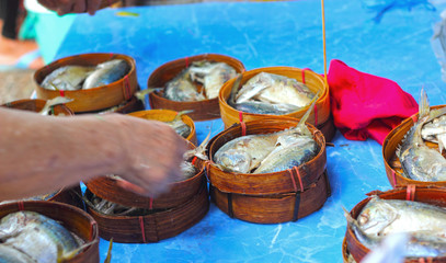 Mackerel fish in the market