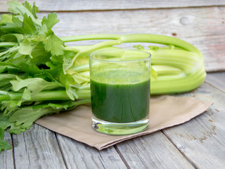 Fresh celery smoothie juice