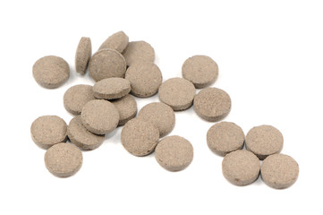 Indian Herbal Pills Isolated on White Background