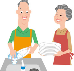 シニア皿洗い