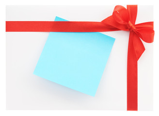 Blank gift with red bow