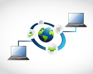 computer network connection illustration