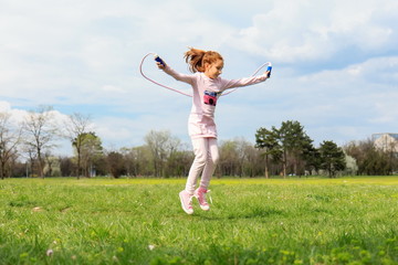Girl with skipping rope