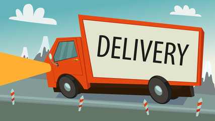 Delivery truck (lorry). Shipping concept