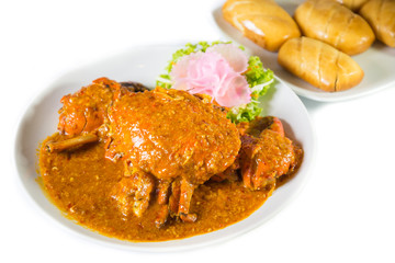 fried crab chinese sauce with mantou
