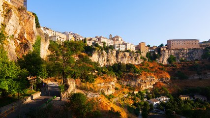 Fototapeta na wymiar General view of Cuenca from Saint Paul bridge
